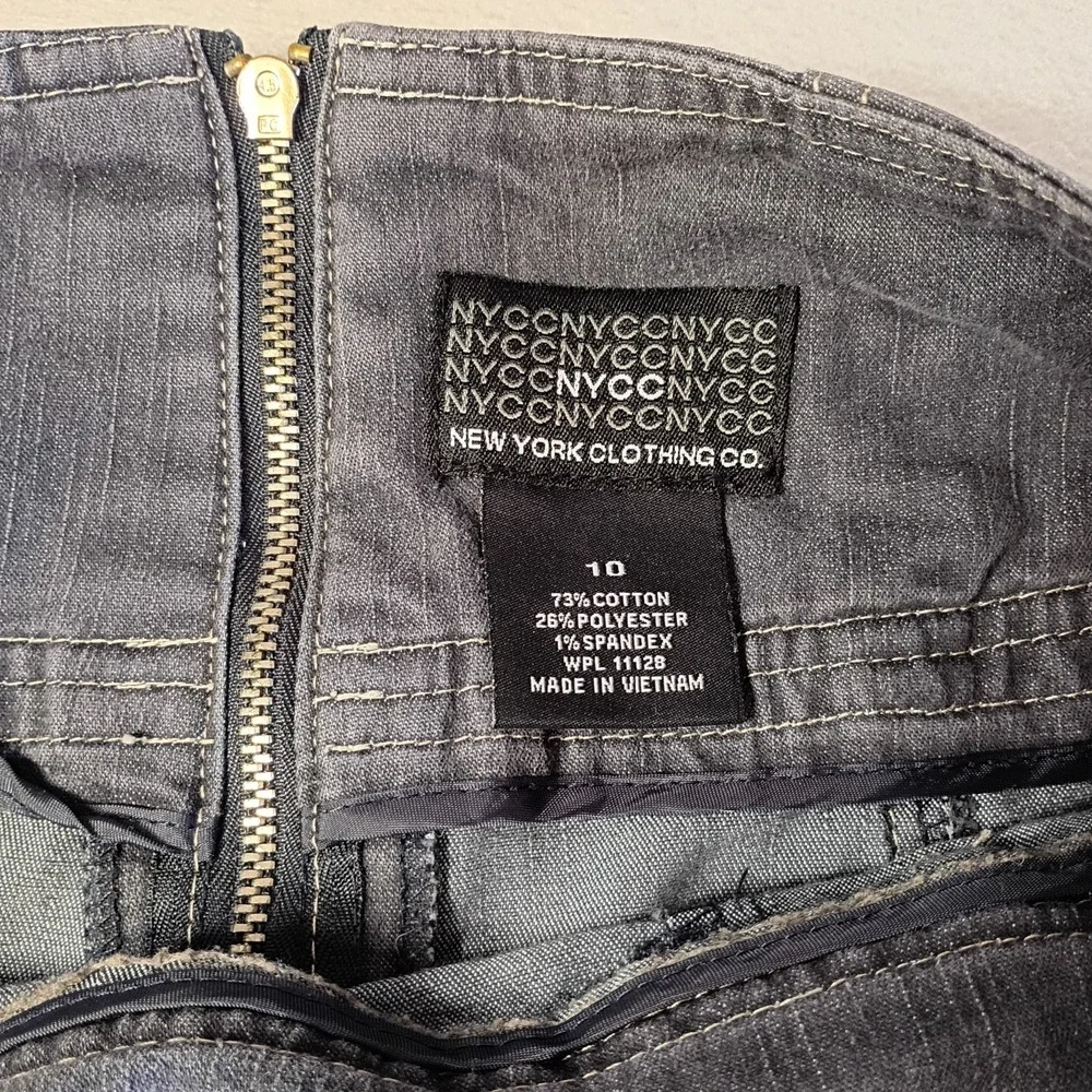 NYCC New York Clothing Co‎ Women's Blue Cotton Blend Denim Knee Skirt Sz 10